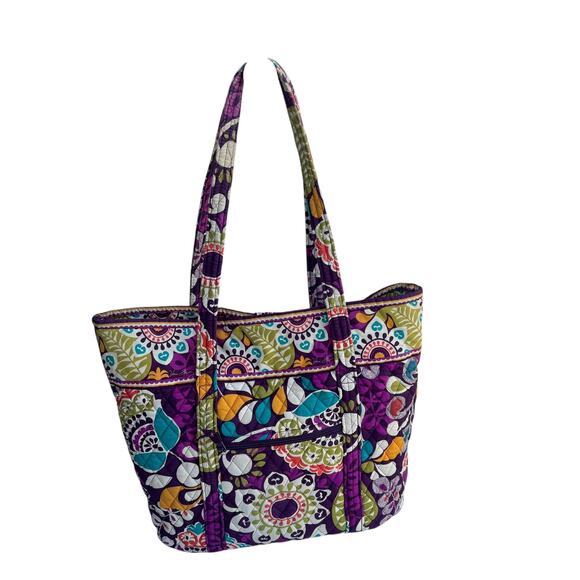 Vera Bradley Plum Crazy Large Multicolor Double-Handle Beach Tote Bag - Picture 5 of 16